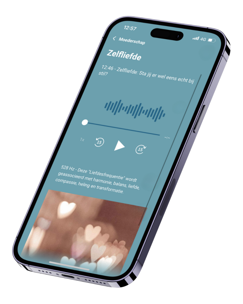 Meditatie afspelen in de Nalu Meditaties app op een telefoon
